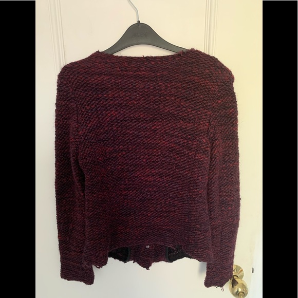 IRO Shena burgundy  (maroon) tweed jacket. Size 1 (XS-S) - Picture 5 of 8